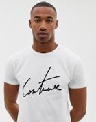 The Couture Club T-shirt With Large Logo In White