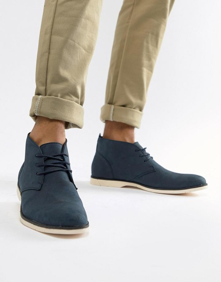 New Look Chukka Boots In Navy - Navy