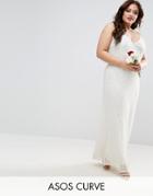 Asos Curve Bridal Cami Embellished Maxi Dress - Cream