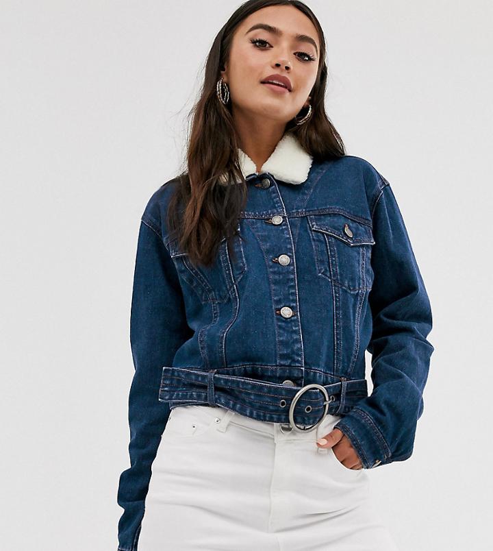 Urban Bliss Denim Jacket With Detachable Fleece Collar
