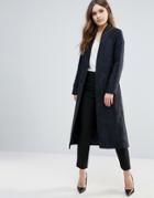 Helene Berman Longline Edge To Edge Crepe Duster - Black