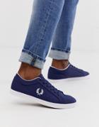 Fred Perry Baseline Canvas Sneakers In Navy - Navy