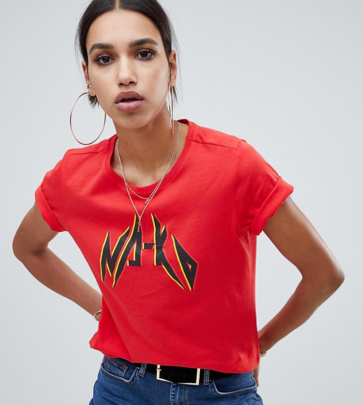 Na-kd Street Logo T-shirt In Red - Red