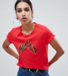 Na-kd Street Logo T-shirt In Red - Red