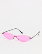 Public Desire Y2k Cat Eye Sunglasses In Neon Pink
