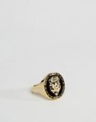 Asos Lion Head Sovereign Ring - Gold