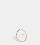 Kingsley Ryan Statement Circle Ring With Faux Pearl Detail In Gold-plated Sterling Silver