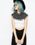 Asos Multi Metallic Fringe Mini Cape - Multi