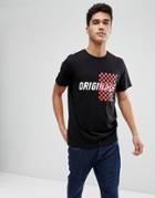 Jack & Jones Originals T-shirt With Checkerboard Logo - Black