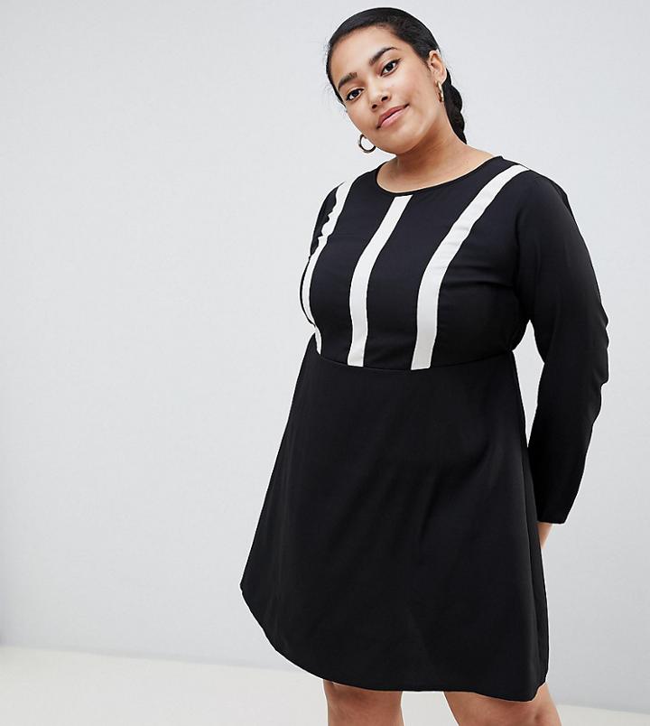Junarose Tipped Dress - Black