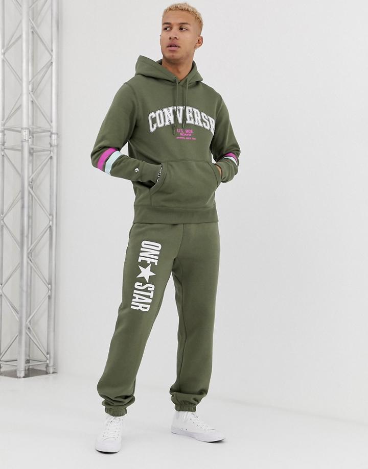 Converse Pull Over Collegiate Hoodie In Green