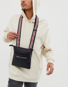 Armani Exchange Faux Leather Logo Cross Body Flight Bag In Black