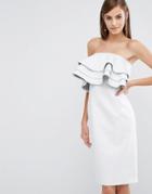 The 8th Sign Ruffle Mini Dress - White