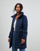 B.young Fitted Padded Coat - Navy