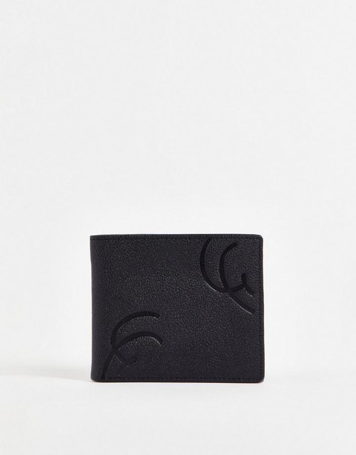 Gianni Feraud Embossed Real Leather Bill Fold Wallet-black