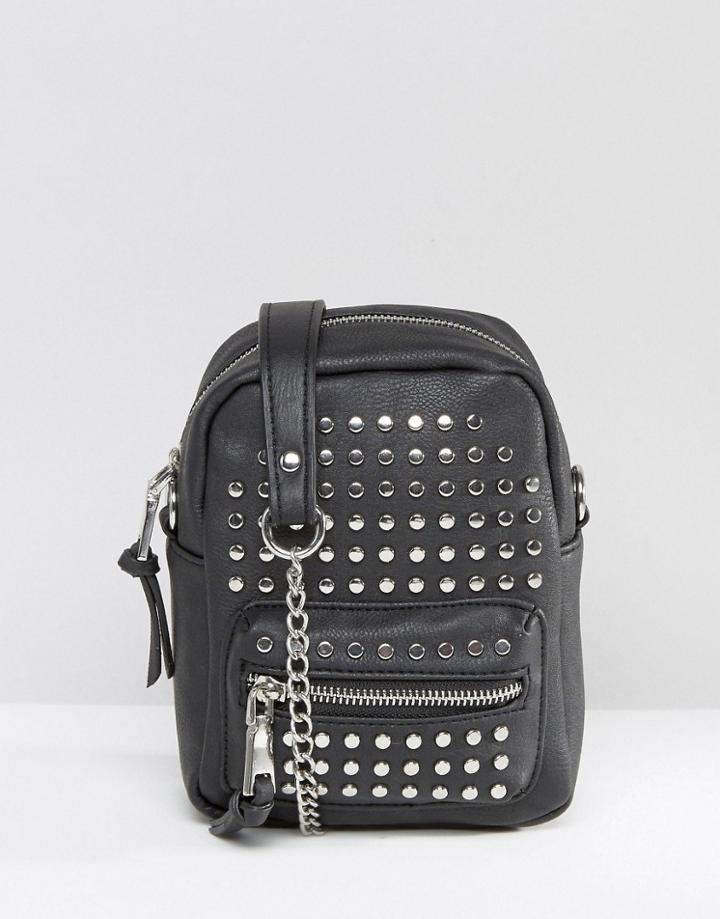 New Look Studded Cross Body Bag - Black