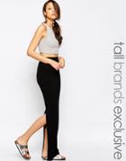 Ttya Maxi Skirt With Back Split - Black