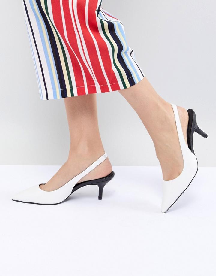Steve Madden Marks White Kitten Heeled Shoes - White