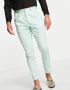 Devils Advocate Pleated Slim Fit Pants - Part Of A Set-green
