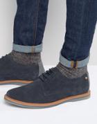 Frank Wright Woking Derby Shoes In Navy Suede - Blue