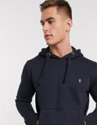 French Connection Essentials Overhead Hoodie With Logo-navy