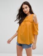 Influence Cold Shoulder Top - Yellow