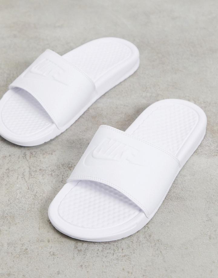 Nike Benassi Jdi Slides In White-black