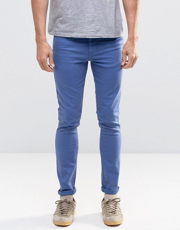 Asos Super Skinny Jeans In Bright Blue - Blue