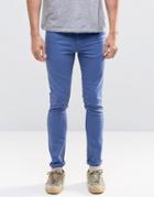 Asos Super Skinny Jeans In Bright Blue - Blue