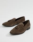 Kg By Kurt Geiger Tassel Loafers In Brown Suede - Brown