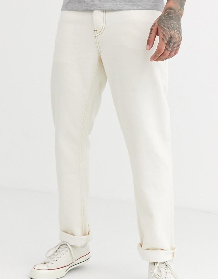 River Island Relaxed Fit Jeans In Ecru