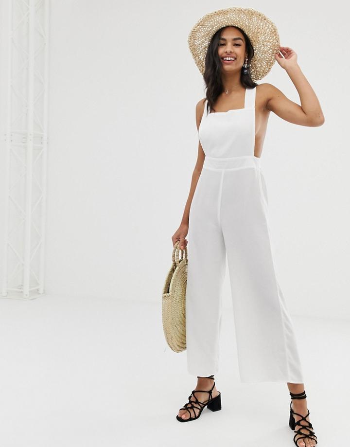 Fashion Union Fiesta White Beach Jumpsuit In White