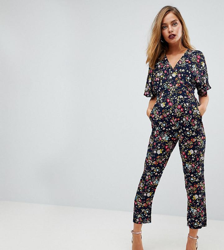 Uttam Boutique Petite Floral Jumpsuit - Navy
