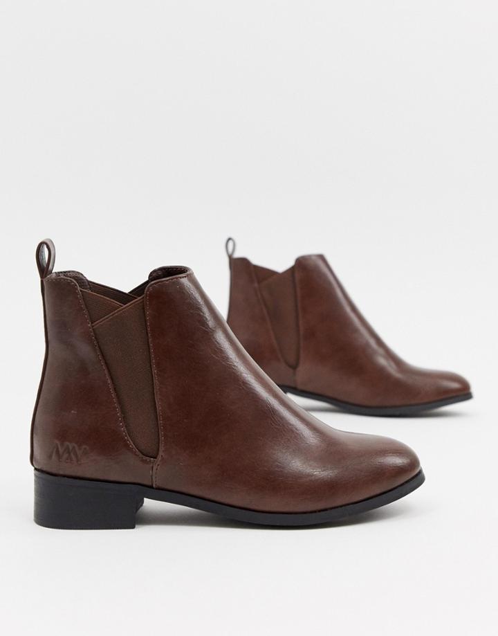 Matt & Nat Flat Chelsea Boots - Brown