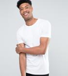 Asos Design Tall Muscle Fit T-shirt With Crew Neck In White - White