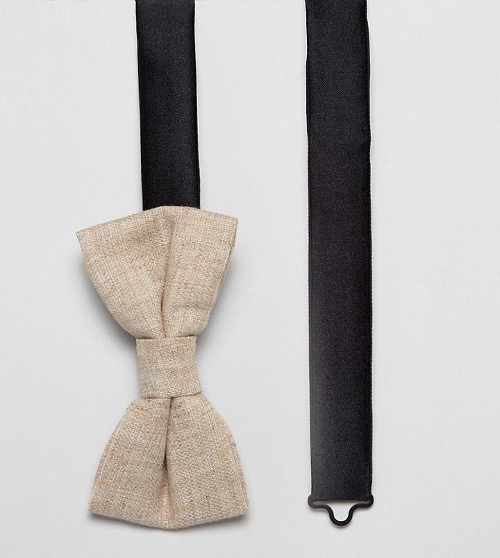 Heart & Dagger Bow Tie In Linen - Stone