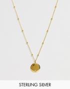 Astrid & Miyu 18k Gold Plated Coin Necklace With Diamond