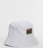 Reclaimed Vintage Unisex Branded Bucket Hat In White - White