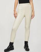 Miss Selfridge Faux Leather Leggings In Neutral