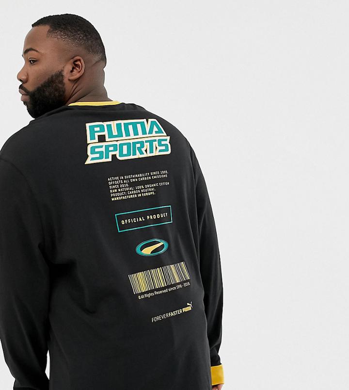 Puma Plus Organic Cotton Long Sleeve Top In Black Exclusive At Asos - Black