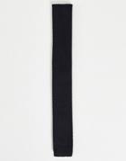 Asos Design Knitted Tie In Black
