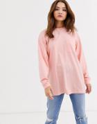 Asos Design Oversized T-shirt With Pocket Detail In Peach-orange