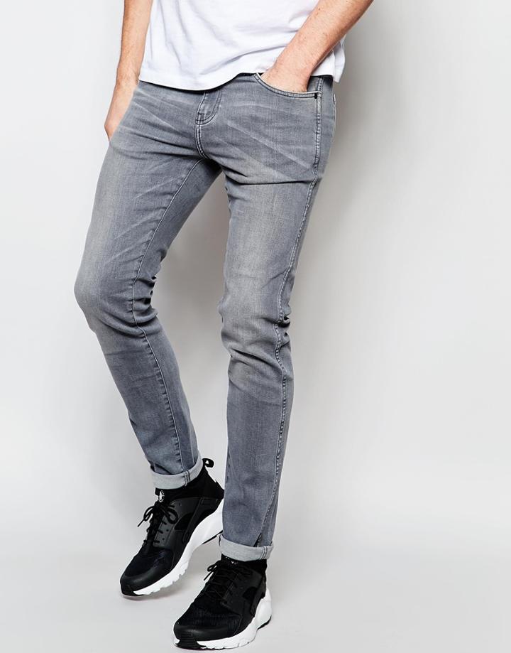 Dr Denim Snap Skinny Jeans Gray Wash - Gray Wash