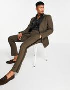 Asos Design Skinny Tuxedo Suit Pants In Brown