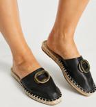 Asos Design Wide Fit Jolene Hardware Espadrille Mules In Black