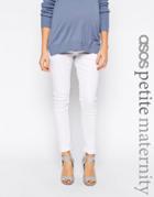 Asos Maternity Petite Ridley Skinny Jean In White With Under The Bump Waistband - White