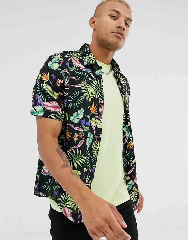 Bolongaro Trevor Floral Short Sleeve Shirt - Black