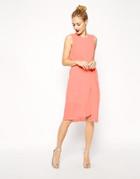 Asos Drape Midi Dress - Pink