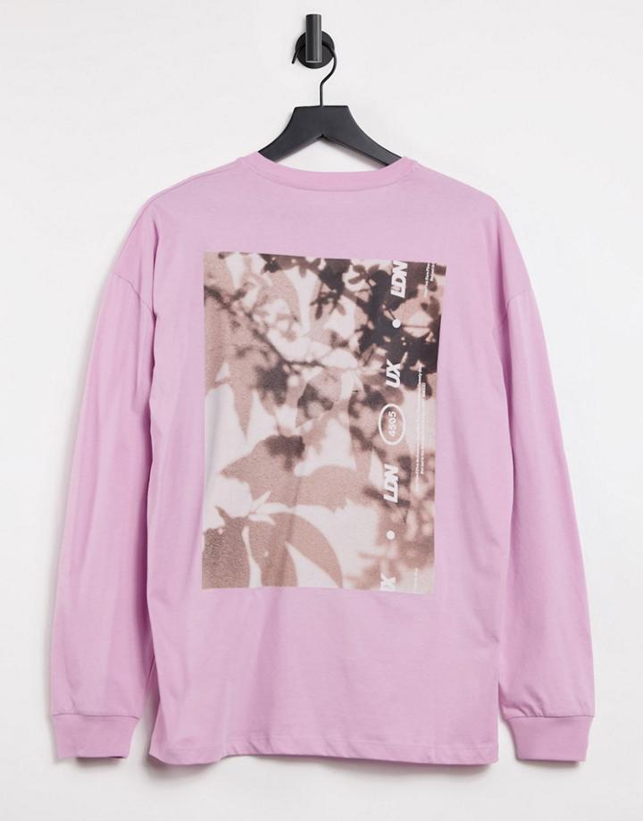 Asos 4505 Unisex Oversized Long Sleeve T-shirt With Graphic-pink