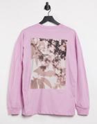 Asos 4505 Unisex Oversized Long Sleeve T-shirt With Graphic-pink